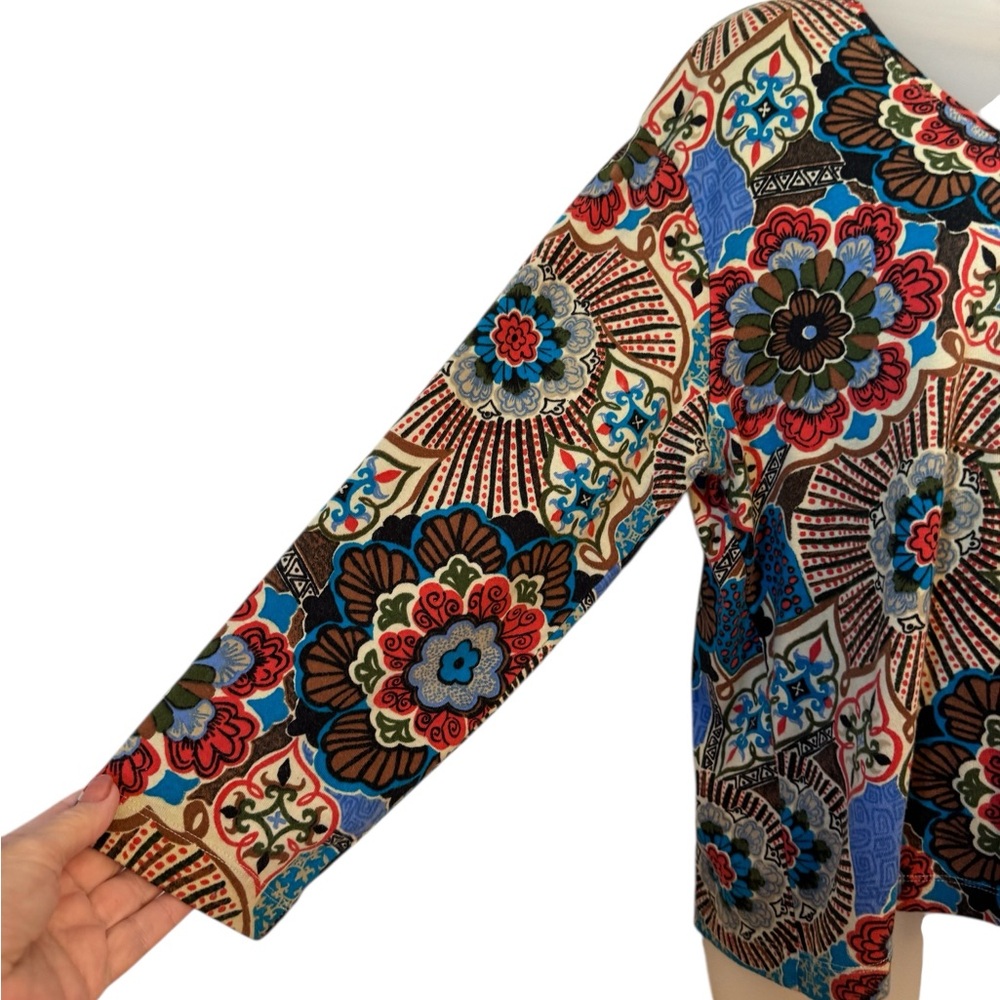 Chico's Colorful Cotton Top SIZE: 1X #B - Picture 3 of 6